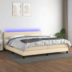 VidaXL Sommier avec LED 200x200 cm Crème