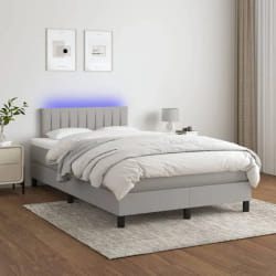 vidaXL Sommier LED Gris Clair 120x200 cm