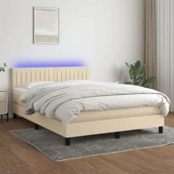 VIDAXL Sommier LED - Crème