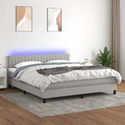 vidaXL Sommier à lattes avec LED 160x200 cm Gris clair