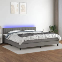 vidaXL Sommier à lattes avec LED - Gris foncé 200x200 cm