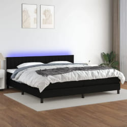 vidaXL Sommier à lattes et matelas - Noir 200x200 cm
