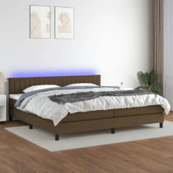 vidaXL Sommier 200x200 cm LED - Marron foncé