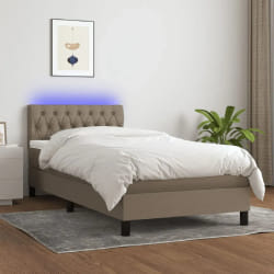 vidaXL Sommier à lattes avec LED Taupe - 90x200 cm