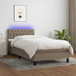 VidaXL - Sommier à lattes avec LED - Taupe 100x200 cm