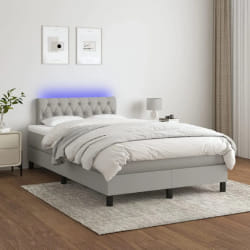 vidaXL Sommier LED gris clair 120x200
