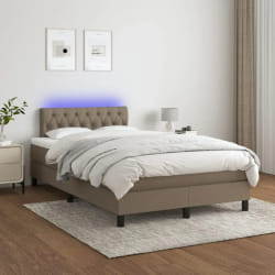 VIDAXL Sommier à lattes LED - Taupe 120x200 cm