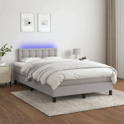 vidaXL Sommier à lattes LED gris clair 120 x 200 cm
