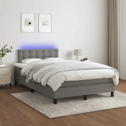 vidaXL Sommier lit LED - Gris foncé