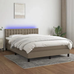VIDAXL Sommier et matelas LED taupe