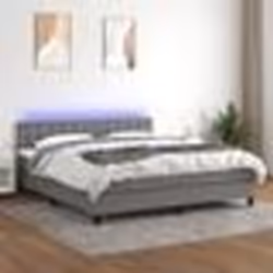 vidaXL Sommier à lattes de lit et matelas et LED Gris foncé 180x200 cm - 180 x 200 cm