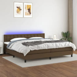 vidaXL Sommier à lattes LED 200x200 Marron foncé