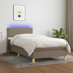VIDAXL Sommier à lattes de lit avec matelas et LED - Taupe