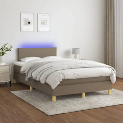 vidaXL Sommier avec matelas LED 120x200 cm - Taupe