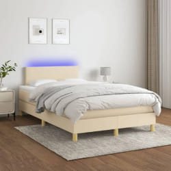 vidaXL Sommier à lattes Crème 120x200 cm LED