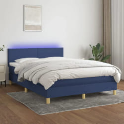 vidaXL Sommier à lattes de lit 140x190 cm - LED Bleu