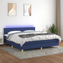 VIDAXL Sommier tapissier avec LED - Bleu