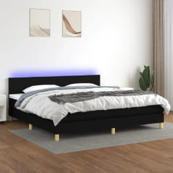 VIDAXL Sommier 200x200 cm Noir avec LED