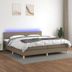 vidaXL Sommier à lattes avec matelas LED 200x200 cm Taupe