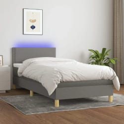 VIDAXL Sommier LED 90x190 - Gris foncé