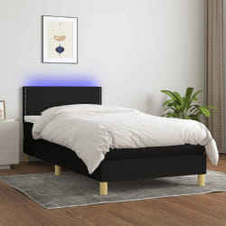 vidaXL Sommier avec matelas 90x200 cm - Noir