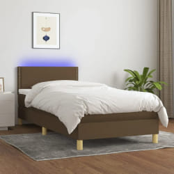 vidaXL Sommier à lattes avec LED 100x200 cm Marron foncé