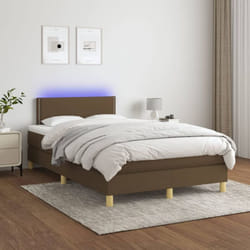 Vidaxl - Sommier À Lattes De Lit Matelas Et Led Marron Foncé 120x200 Cm