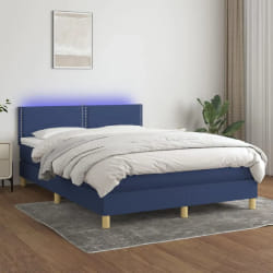 VidaXL Sommier avec matelas LED 140x190 cm - Bleu