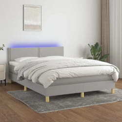 vidaXL Sommier LED - Gris clair