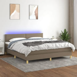 VIDAXL Sommier à lattes LED - Taupe 180x200 cm
