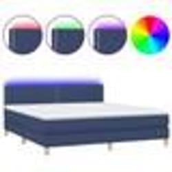 vidaXL Sommier à lattes de lit avec matelas LED Bleu 180x200 cm Tissu - 180 x 200 cm