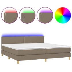 vidaXL Lit Sommier à lattes avec matelas LED Taupe 200x200 cm