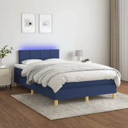 vidaXL sommier à lattes de lit LED - Bleu 120x200 cm