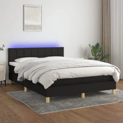 VIDAXL sommier à lattes avec matelas LED Noir 140x190 cm