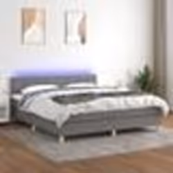 vidaXL Sommier à lattes de lit et matelas et LED Gris foncé 160x200 cm - 160 x 200 cm