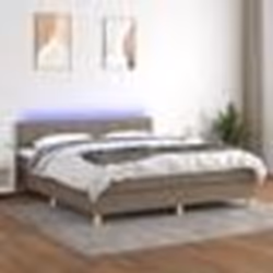 vidaXL Sommier à lattes de lit avec matelas LED Taupe 160x200 cm Tissu - 160 x 200 cm