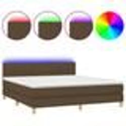vidaXL Sommier à lattes de lit matelas et LED Marron foncé 180x200cm - 180 x 200 cm