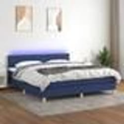 vidaXL Sommier à lattes de lit avec matelas LED Bleu 180x200 cm Tissu - 180 x 200 cm