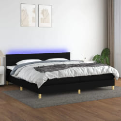 VIDAXL Sommier LED Noir 200x200