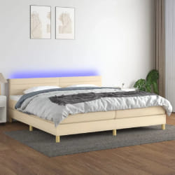 vidaXL Sommier à lattes de lit LED Crème 200x200 cm