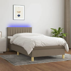 VIDAXL Cadre de lit avec matelas LED 80x200cm - Taupe