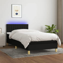 VidaXL Sommier avec matelas LED 90x190cm - Noir