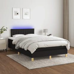vidaXL Sommier LED - Noir 120x200 cm