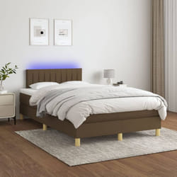 Vidaxl - Sommier À Lattes De Lit Matelas Et Led Marron Foncé 120x200 Cm