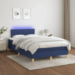vidaXL Sommier à lattes avec matelas LED 120x200 cm - Bleu