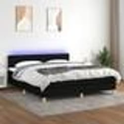 vidaXL Sommier à lattes de lit avec matelas LED Noir 180x200 cm Tissu - 180 x 200 cm