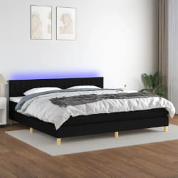 vidaXL Sommier tapissier LED - Noir