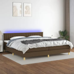VIDAXL Sommier à lattes et matelas LED Marron foncé 200x200 cm