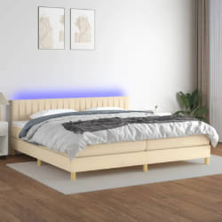 vidaXL Sommier LED Crème - 200x200 cm