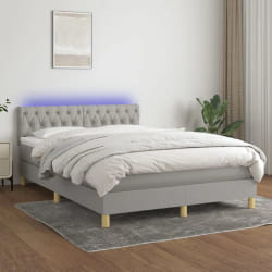 vidaXL Sommier LED 140x200 cm - Gris clair